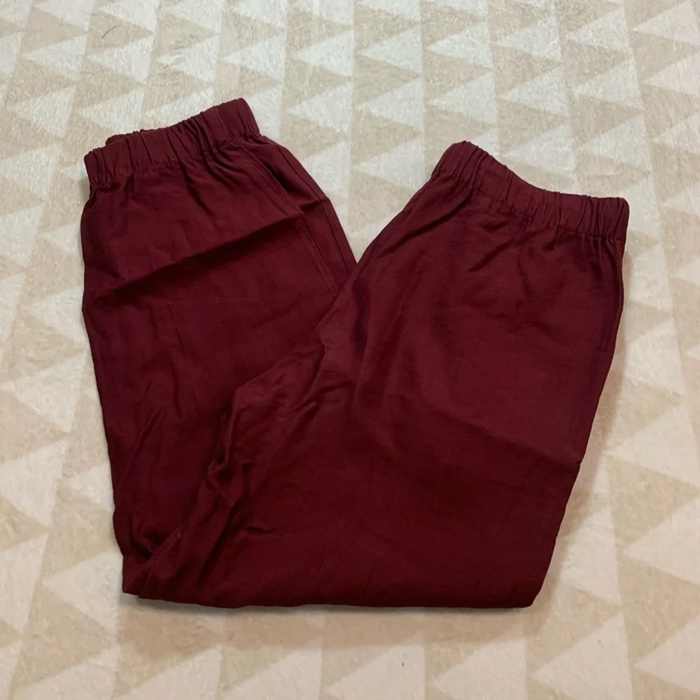 Madewell drapey seamed track trousers Cabernet